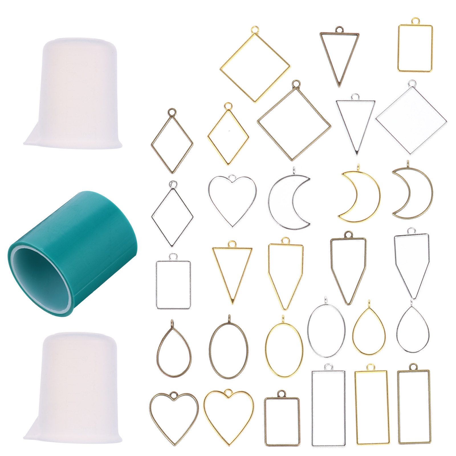 Resin Crafts Diy - ชุดอุปกรณ์งานฝีมือ DIY จี้โลหะ 33 ชิ้น สำหรับทำเครื่องประดับเรซิ่น