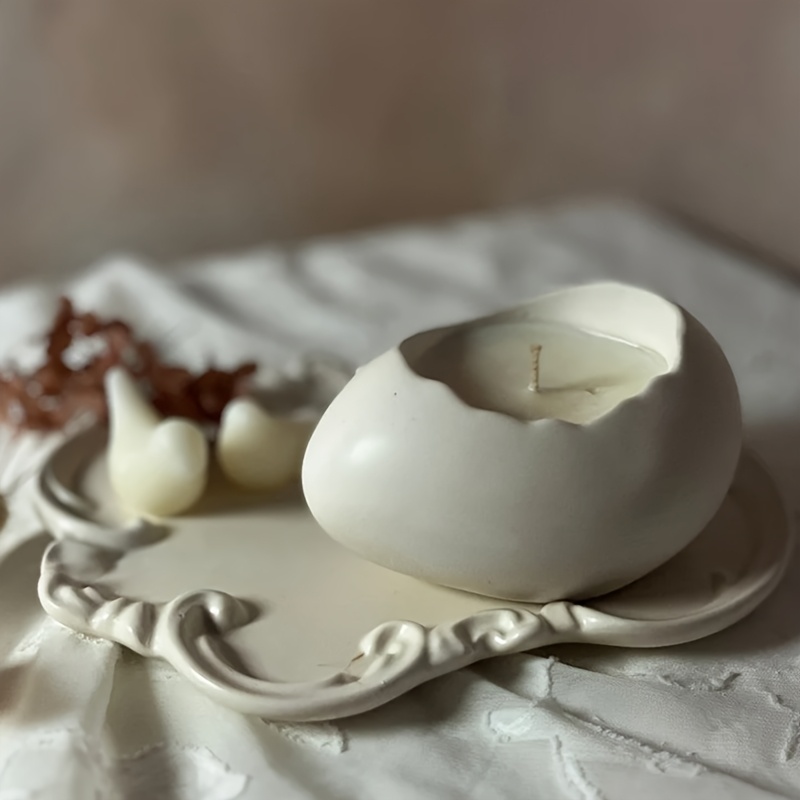 Resin Craft Ideas - แม่พิมพ์ซิลิโคนเรซิน, แม่พิมพ์ปูนปลาสเตอร์รูปวงรี 1 ชิ้น, แม่พิมพ์กล่องเก็บของทรงเปลือกไข่สำหรับงาน DIY,