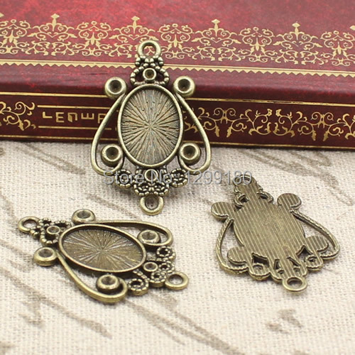 50ชิ้น/ล็อตโลหะผสมจี้โทนสีบรอน - Bezels Set Pendant บทวิจารณ์และราคา