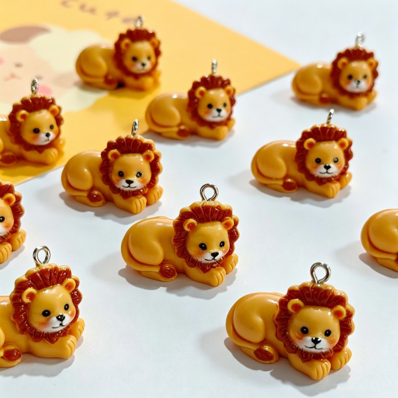 6 ชิ้น จี้สิงโตน่ารักจำลองเรซิ - Resin Crafts Diy บทวิจารณ์และราคา