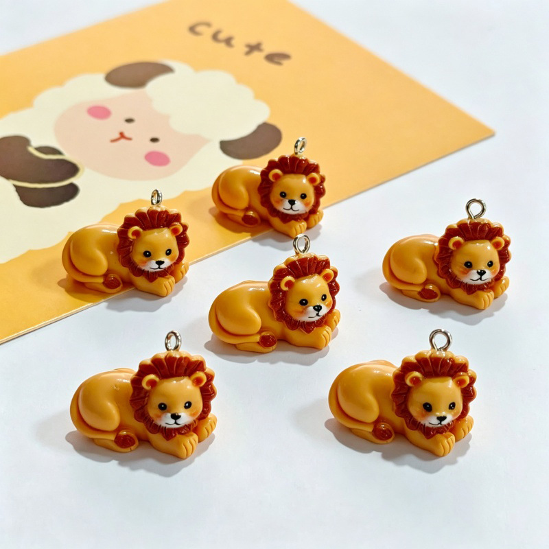 6 ชิ้น จี้สิงโตน่ารักจำลองเรซิ - Resin Crafts Diy บทวิจารณ์และราคา