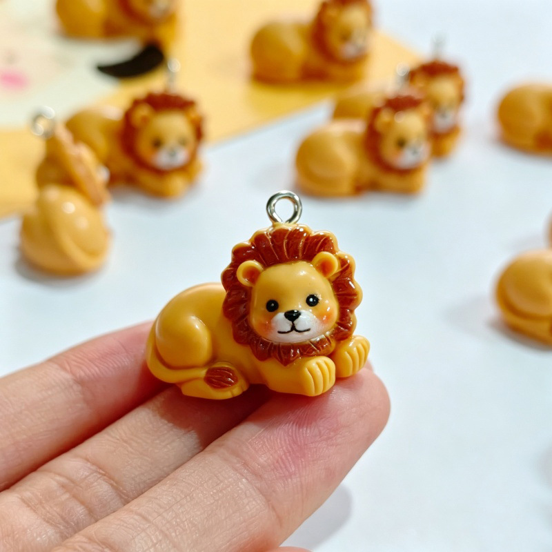 6 ชิ้น จี้สิงโตน่ารักจำลองเรซิ - Resin Crafts Diy บทวิจารณ์และราคา